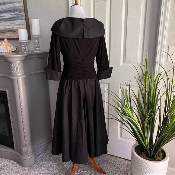 Eliza J Shawl Collar Full Skirt Dress - Picture 5 of 7